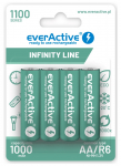 Įkraunamos baterijos everActive Ni-MH R6 AA 1100 mAh Infinity Line - 4 vnt.