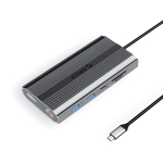 Orico XDR 12-&uuml;hes USB-C dokkimisjaam USB-A USB-C 2x HDMI 4K 60Hz DisplayPort 4K 60Hz RJ45 Gigabit PD 100W SD ja microSD kaardilugeja - hall