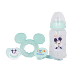 Mickey Mouse Cool beebikomplekt: 240 ml lutipudel, anatoomiline lutt, n&auml;rimisr&otilde;ngas ja lutihoidja