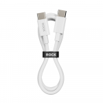 Rock Kabelis P8 Pagrindinės serijos - Type-C iki Type-C kabelis - PD 60W 3A - 1 metras baltas (m)