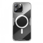 Nillkin Nature Pro Magnetic &Uuml;mbris with MagSafe jaoks iPhone 16 - L&auml;bipaistev & Valge