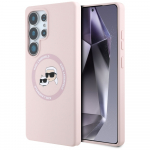 KARL LAGERFELD &uuml;mbris jaoks SAMSUNG S25 Ultra KLHMS25LSKCHTCP (Magnetic Silicone Double Heads) roosa