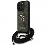 GUESS &uuml;mbris jaoks IPHONE 16 Pro Max GUHCP16XP4GMGCRW (CBDY PU 4G Big Logo W/Cord Strap) brown