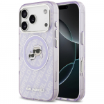 Karl Lagerfeld IML Glitter Karl & Choupette Heads Logo MagSafe &Uuml;mbris jaoks iPhone 17 Pro Max - Lilla