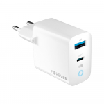 Forever TC-06-45AC GaN PD QC laadija 1x USB-C 1x USB 45W valge