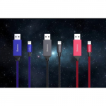 USB kabelis Baseus "Artistic Striped" mėlynas "Lightning" 500cm / net 2A laido gale