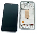 LCD screen Samsung A546 A54 5G 2023 with touch screen and frame White original (assembled service pack)