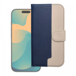 Raamat&uuml;mbris iPhone 17 / 18 Split Book tumesinine ja kreemikas