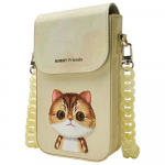 Nimmy Big Eyed Pet 2.0 Cat 3-in-1 Set: Phone Bag + Wallet + Tracker &Uuml;mbris - Beige