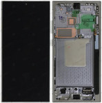 Ekranas Samsung S928 S24 Ultra su lietimui jautriu stikliuku ir rėmeliu Titanium Grey/Orange/Violet originalus (used Grade A)