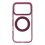 Case for iPhone 18 Pro / 17 Pro Frame Circle Stand compatible with MagSafe dark cherry
