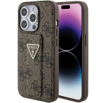 Guess Grip Stand 4G Triangle Strass &uuml;mbris jaoks iPhone 15 Pro - brown