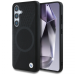 BMW Leather Half Textured MagSafe &Uuml;mbris jaoks Samsung Galaxy S25 - must