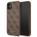Guess 4G Metal kuldne Logo &Uuml;mbris jaoks iPhone 11 / Xr 6.1" - Brown