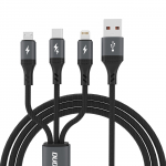 Dudao L3E 3 in 1 60W MicroUSB USB-C Lightning Kaabel 1.2m - must