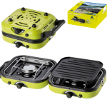 Meva DUAL COMPACT + GRILL matka-gaasipliit gaasiballoonidele, kokkupandav 2 p&otilde;letiga mudel grillplaadiga