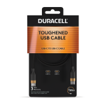Duracell USB-C-kaabel (DRU5010A) &ndash; 1 m, USB-C &harr; USB-C