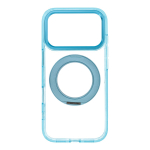 Case for iPhone 18 Pro / 17 Pro Frame Circle Stand compatible with MagSafe light blue