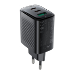 Acefast A108 GaN PD seinaklaadija, 67 W, 2 &times; USB-C, 1 &times; USB-A, must