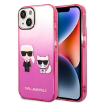 Karl Lagerfeld Gradient Ikonik Karl&Choupette &Uuml;mbris jaoks iPhone 14 Plus - roosa