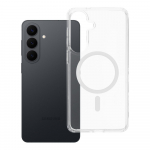 Clear Elite Mag Cover anti-geltonavimas, suderinamas su kameros valdymo mygtuku ir Magnetiniu SAMSUNG S26 Edge permatomas