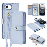 Dux Ducis Lawa iPhone 16e Leather &Uuml;mbris with Detachable Magnetic Wallet - Sinine