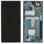 LCD screen Samsung S908 S22 Ultra koos touch screen ja frame Roheline original (service pack)