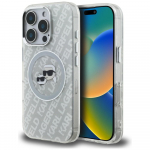 Karl Lagerfeld IML Glitter Karl & Choupette Heads Logo MagSafe &uuml;mbris iPhone 16 Pro - hall
