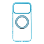 Case for iPhone 18 Pro Max / 17 Pro Max Frame Circle Stand compatible with MagSafe light blue