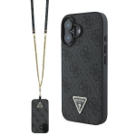 Guess Leather Metal Logo Strass Crossbody &Uuml;mbris jaoks iPhone 16 - Must