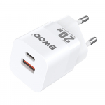 BWOO CDA156 PD seinalaadija 1x USB-C 1v USB 20W valge
