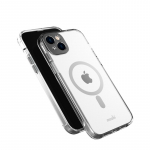 Moshi iGlaze &uuml;mbris seadmele iPhone 14 Plus, MagSafe'iga &uuml;hilduv, l&auml;bipaistev Meteorite Gray detailidega