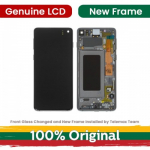 LCD ekranas suderinamas su Samsung G973 S10 su rėmeliu / Prism Green / (Atnaujintas: Telemax)