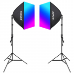 Komplekt Neewer NK800 kaks softboxi + lambid RGB 24W 2700-6500K + statiivid + barndoors