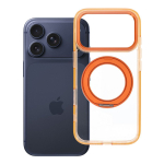 Case for iPhone 18 Pro Max / 17 Pro Max Frame Circle Stand compatible with MagSafe orange