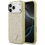 GUESS &uuml;mbris jaoks IPHONE 17 Pro Max compatible with MagSafe GUHMP17XPFGTSCMD (PU Glitter W/ Triangle Logo) kuldne
