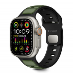 TECH-PROTECT ICONBAND LINE APPLE WATCH 8 / 9 / 10 / 11 / SE / ULTRA (44 / 45 / 46 / 49 MM) juodas/žalias
