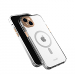 Moshi iGlaze &uuml;mbris seadmele iPhone 14 Plus, MagSafe'iga &uuml;hilduv, l&auml;bipaistev Sunset Gold detailidega