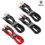 USB kabelis Baseus "Cafule" juodas / raudonas "Lightning" 100cm