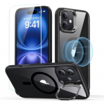 ESR Classic Hybrid Kickstand Halolock MagSafe &Uuml;mbris Set + Karastatud klaas jaoks iPhone 16 - must