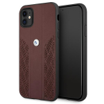 BMW Leather Curve perforeeritud &uuml;mbris iPhone 11 / Xr jaoks - punane