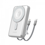 Dudao K29 10000mAh PD 20W MagSafe Powerbank metallist korpusega, alusega ja sisseehitatud USB-C / Lightning kaablitega - h&otilde;bedane