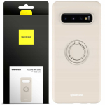 Spacecase Silikoninis dėklas su žiedu Galaxy S10+ kaulo spalvos