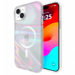 Case-Mate Soap Bubble MagSafe &uuml;mbris seadmele iPhone 15 Plus, sillerdav