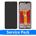 LCD ekranas suderinamas su Samsung A075 A07 4G juodas su rėmeliu (Service Pack)