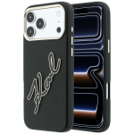 Karl Lagerfeld Smooth Big Resin Signature Logo &uuml;mbris seadmele iPhone 18 Pro Max / 17 Pro Max &ndash; must