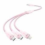 USB 2.0 A to 3in1 3A kaabel Vention CTPPG 1.5M (roosa)