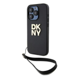 DKNY Wrist Strap Stock Logo &uuml;mbris jaoks iPhone 15 Pro - must