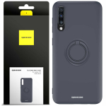 Spacecase Silikoninis dėklas su žiedu Galaxy A70 juodas