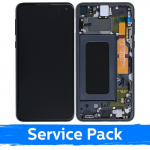 Ekranas skirtas Samsung G970 S10e su rėmeliu / Prism Black / (Service Pack)